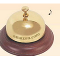 Brass Call Bell Wood Base (Screened)